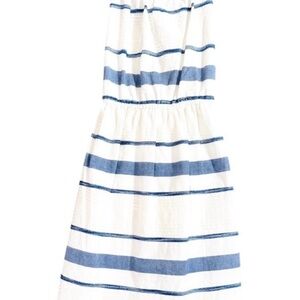 Mayoral Navy and White Striped Casual Dress